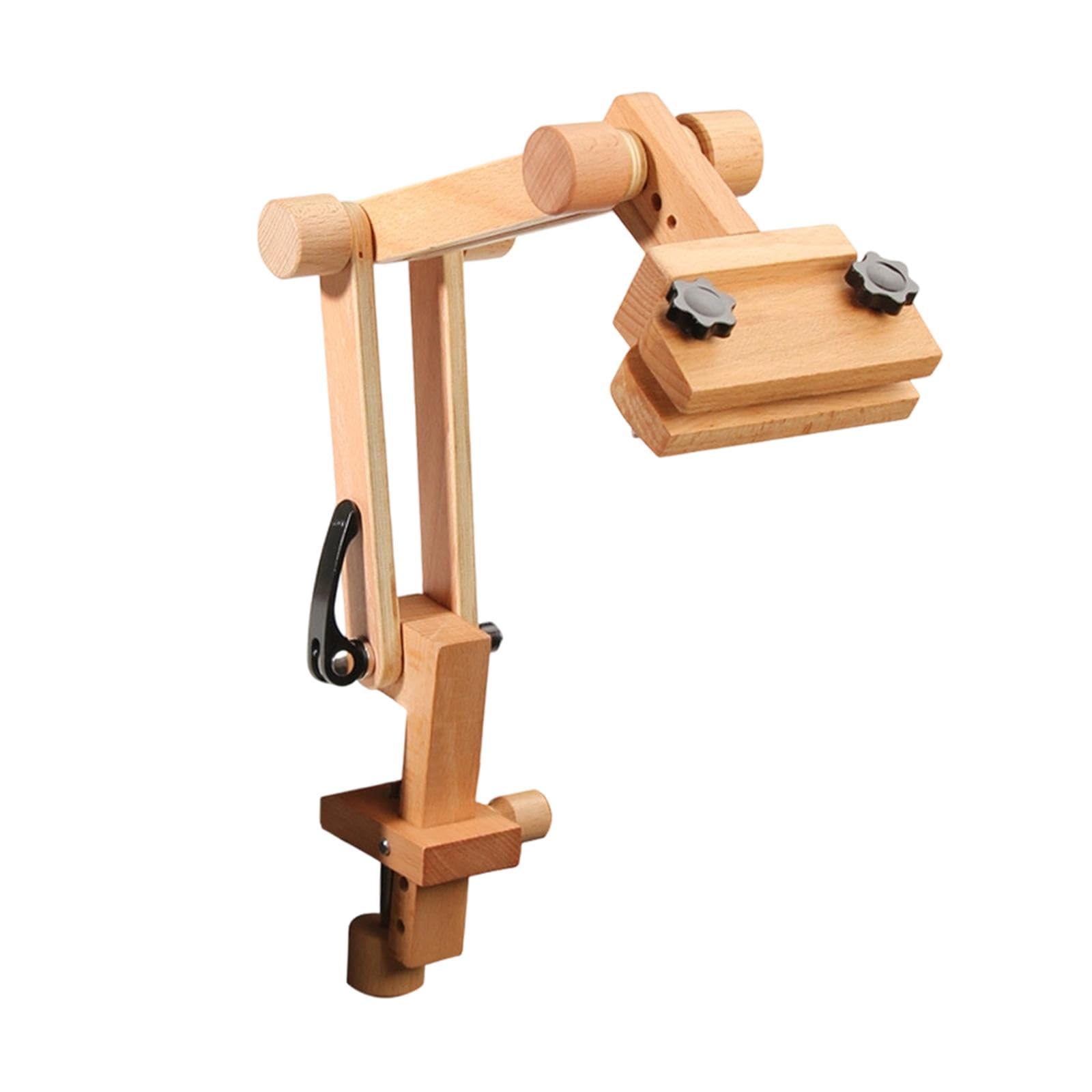 Stickrahmenständer Holz Verstellbar Drehbar Tragbar Tischständer Nähzubehör Multifunktion für Handarbeitsprojekte Kunsthandwerk, 10cm X 50cm