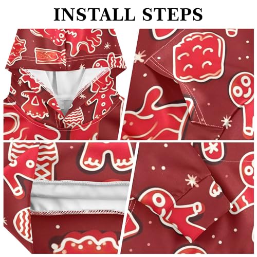 Kids Hoodies Sweaters Christmas Gingerbread Man Hooded Sweatshirts with Big Pockets for Boys Girls B04004083