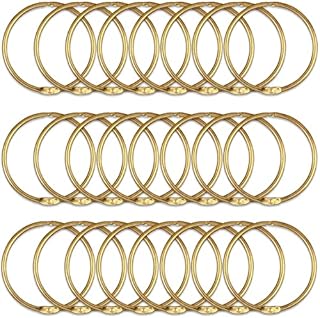 24Pcs Shower Curtain Rings, Rustproof Metal Round Shower Ring Hooks for Bathroom, Decorative Shower Curtain Rings for Shower Rods Curtains (Gold)