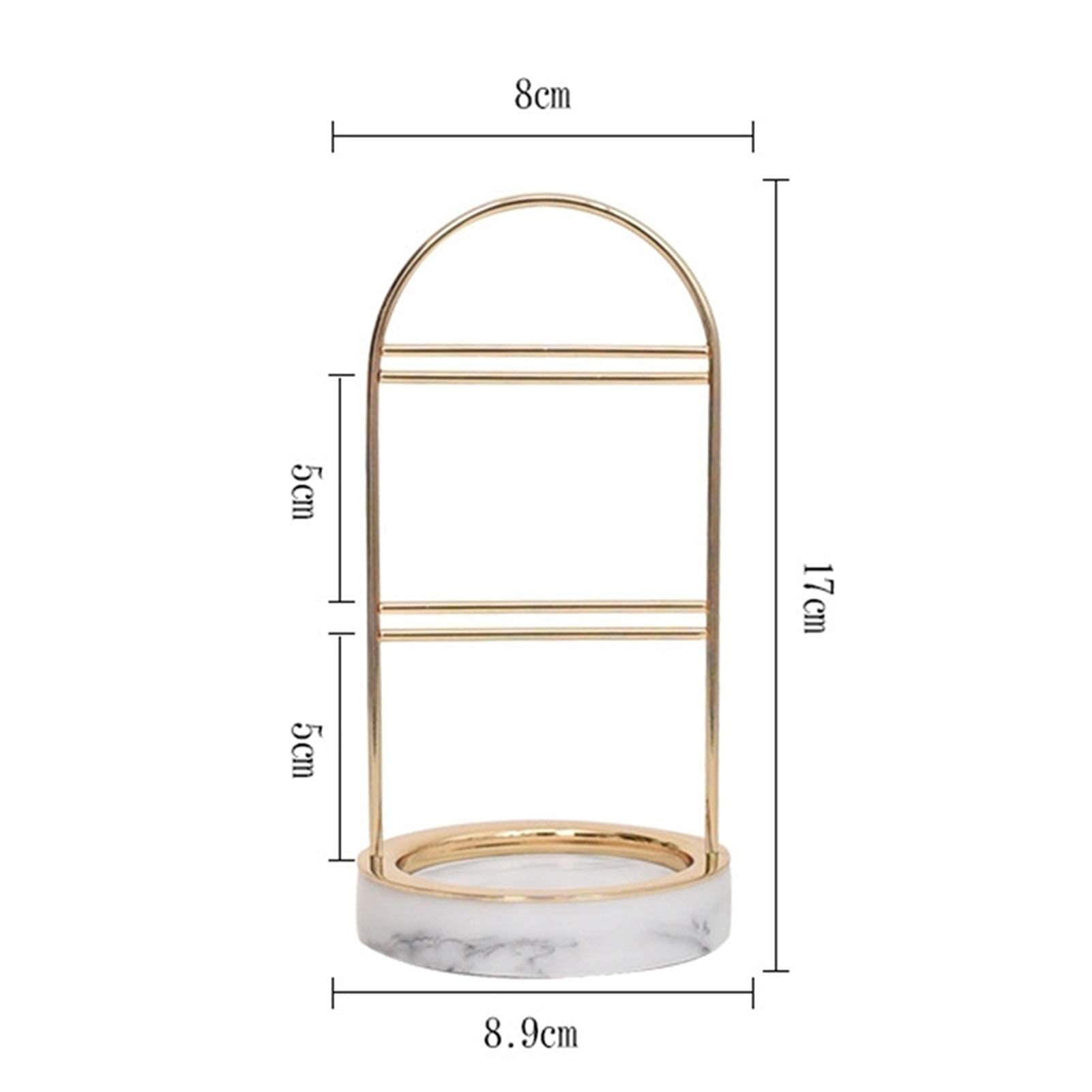 Display Schmuckkasten Schmuck Baumständer Marmor Harz Base und Gold Metall Schmuckständer Armband & Halskette Schmuck Organizer Display Tree Rack mit Ring Tray Schmuck Aufbewahrungskoffer