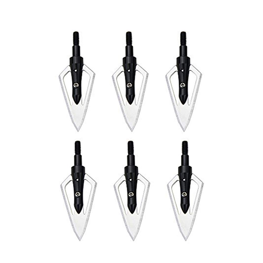6 Pointes De Flèche De Chasse HATAP 128 Grains - 2 Lames Fixes - Pour Arc à Poulies Et Arbalète