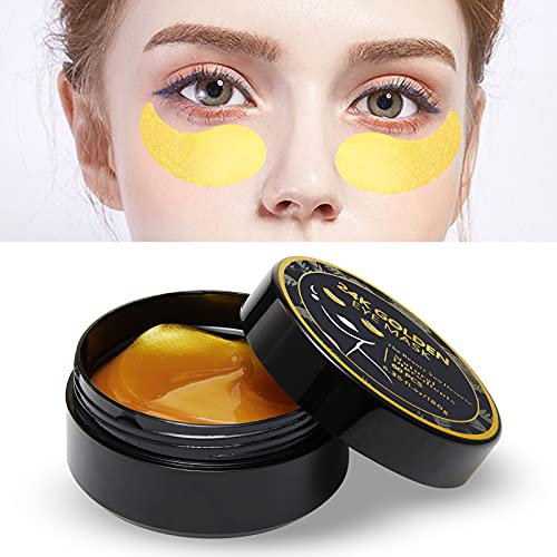 30 Pairs Under Eye Mask,24K Gold Eye Pads Against Dark Circles,Hyaluronic Acid & Collagen Eye Gel Pads,Anti Aging Eye Care Reducing Eye Bags,Puffy Eyes,Fine Lines,Moisturizing Under Eye Patches #TOP3