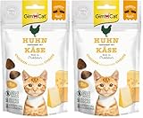 GimCat Snacks crujientes Pollo con Queso - Golosinas para Gatos crujientes y ricas en proteínas - 1 Bolsa (1 x 50 g) (Paquete de 2)