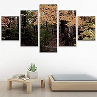 SIGNWIN 5 Panel Canvas Wall Art Modern Art Expressive Forest Multicolor Photography Romantics Scenic for Home Decorations Ready to Hang - 60