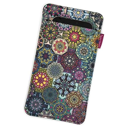 Handytasche bertoni aus Filz für Smartphone z.B. iPhone 14/14 Pro Max/13/13 Pro/12/11, Galaxy S23+/S22 Ultra/S21+/S20, Redmi Note, Pixel 7/6 - Damen Handy-Hülle mit Stoff Filztasche (XXL, Valencia)