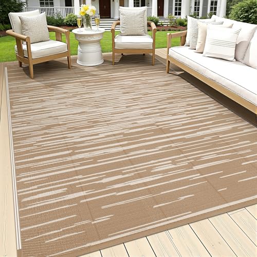HEBE Outdoor Rug 5'x8' for Patios Clearance Waterproof Patio Mat Plastic Straw Rug Reversible RV Camping Tent Rug Outside Indoor Outdoor Area Rugs for RV,Deck,Beach,Balcony,Camper