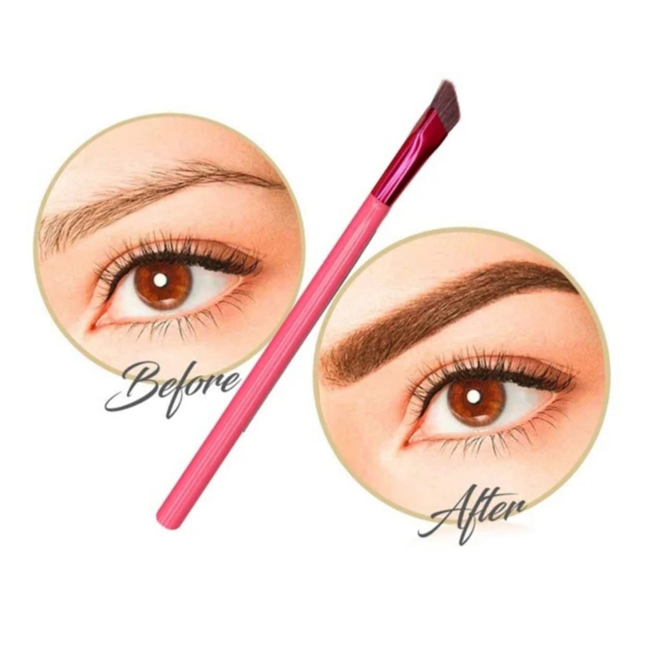4 Set Di Pennelli Per Sopracciglia Angolati Per Trucco Da Donna Strumento Per Modellare E Riempire Le Sopracciglia 2 Pezzi * 4