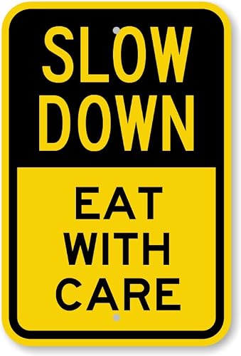 Dining Area Civilized Dining Prompt Metal Sign, Catering Place Daily Behavior Reminder Wall Plate, 8x12 Inch