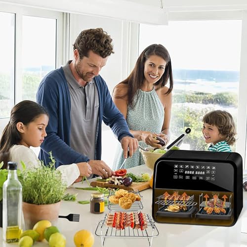 Fukamou Airfryer Zubehör, Wiederverwendbar Fritteusen Accessories, Enthalten Silikontopf, Luftfutter, Ölbürste, Ständer, Lebensmittelzange, 6 STK – Bild 3