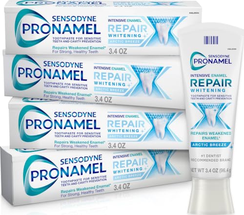 Sensodyne Pronamel Intensive Enamel Repair Toothpaste for Sensitive Teeth and Cavity Protection, Whitening Toothpaste to Strengthen Enamel, Arctic Breeze - 3.4 Ounces x 4