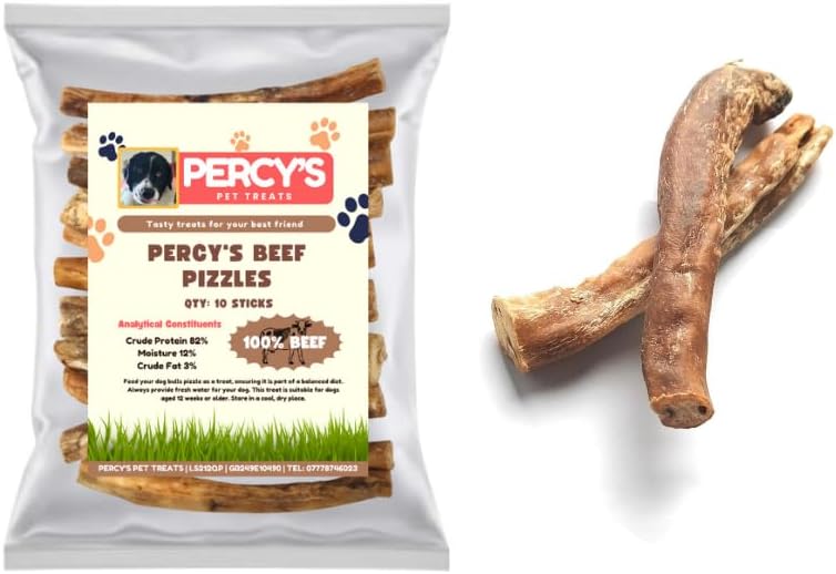 10 x 15cm Thick Pizzle Sticks/Bully Sticks - Natural Dog Treats Chews Pet Treats