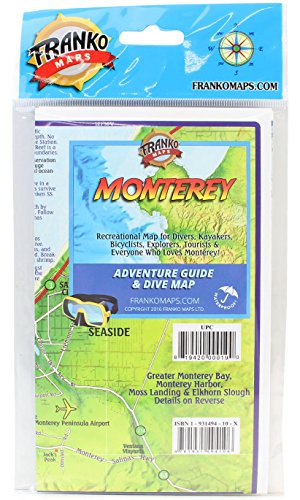Franko Maps Ca Monterey Bay Guide & Dive Topographic Trail Maps