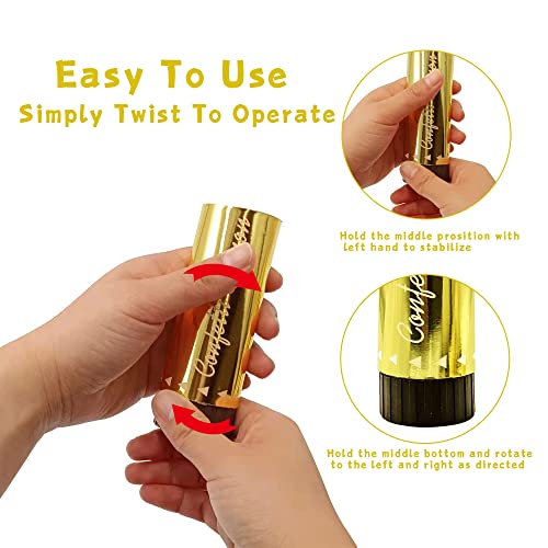 Image of Confetti Poppers Cannons for Wedding Birthday Graduation Baby Shower Anniversary Christmas New Year's Kids Fun Party Supplies Decorations and Favors (Gold)
