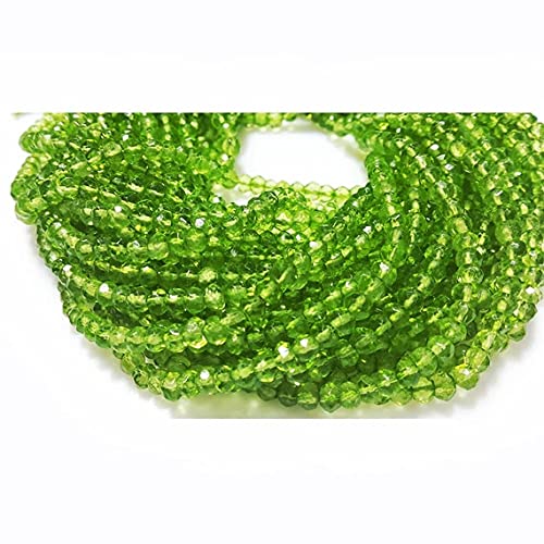 Perles péridot rondelles de qualité originale avec micro facettes