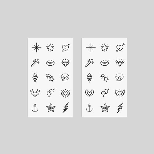 Miniatura 9 de oottati Small Cute tatuaje temporal mano estrellas (Set de 2)
