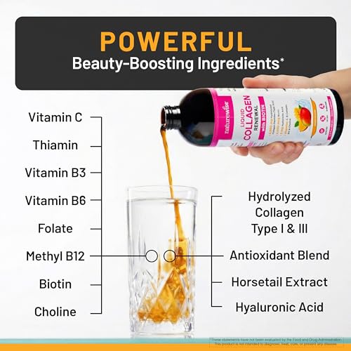 Image of NatureWise Hydrolyzed Liquid Collagen for Women & Men 4000mg - No Added Sugar - Multi Collagen Peptides + Biotin + Vitamin C + Vitamin B Complex & Hyaluronic Acid - Mango - 15.22 fl oz[45 Day Supply]