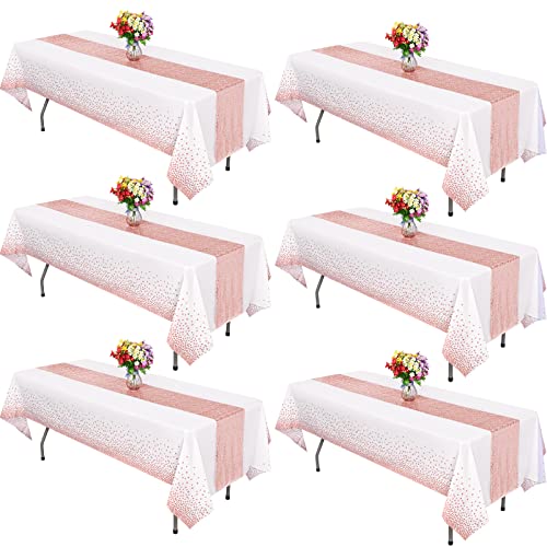 Fani CZ015L 12 Packs Tablecloth And Sequin Table Runner Set cover