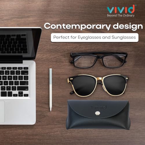 Image of VIVID Unisex Specs Snap Button Eyewear Dabbi Faux Leather Soft Case Cover