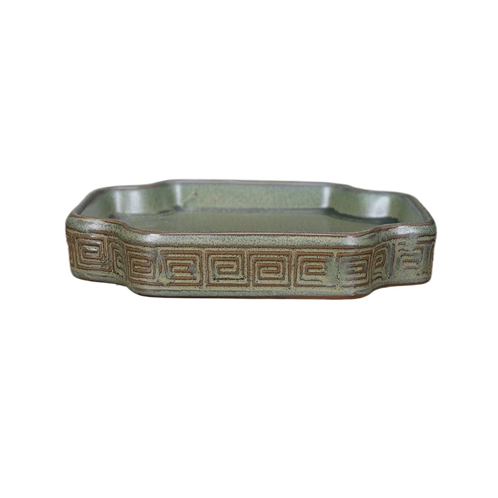 Flower Pot Tray Chinese Style Imitation Antique Flower Arranging Saucer Home Gardening Ceramic Planter Tray Ikebana Bowl