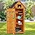 GarveeLife Outdoor Wood Storage Shed Cabinet, Wooden Garden Tool Sheds, Outside Vertical Organizer with Floor, Waterproof Roof, 3 Shelves, 4 Hooks and Lockable Door for Patio Hallway Backyard, Natural