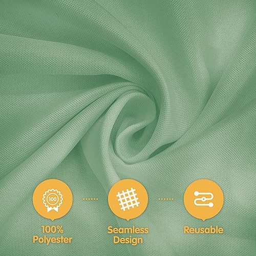 Image of BRILLMAX 10 Pack Sage Green Tablecloths 60x102 Inch for 6ft Rectangle Table | 150 GSM Polyester Fabric, 15 inch Standard Drop, Water, Stain & Wrinkle Resistant Cloth Cover for Wedding Reception Banquet Party