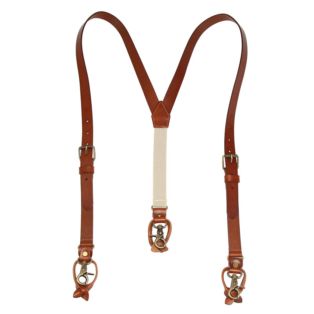 Amazon | [Lawevan] サスペンダー メンズ 牛革 レザー牛革x弾性