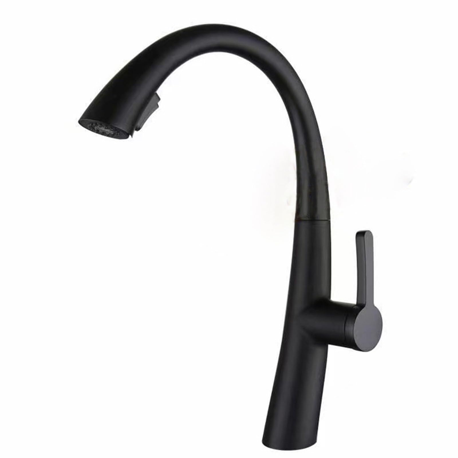 ZYCHSJXA Kitchen Bath Taps Sink with Pull Out Spray Black 2 Mode Faucet, Water Tap 360 Swivel Sprayer Gooseneck Spout