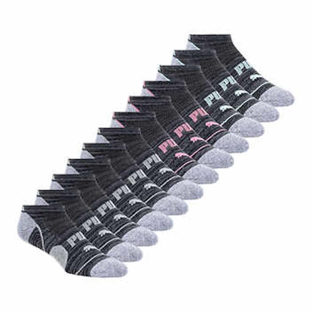 Puma Repreve Athletic - Calcetines de corte bajo para mujer, 12 pares (negro), Negro, 5-9.5