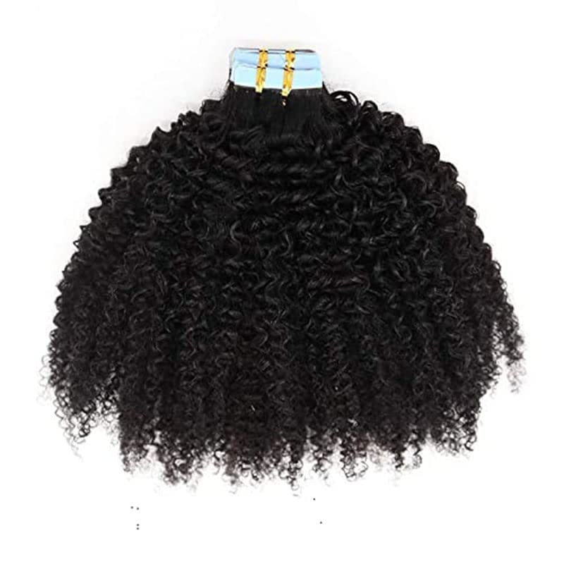 Tape in Hair Extensions Human Hair Afro Kinky Curly 40pcs 100g Natural Color Skin Weft 4B 4C Tape in Hair Extensions 20Inch