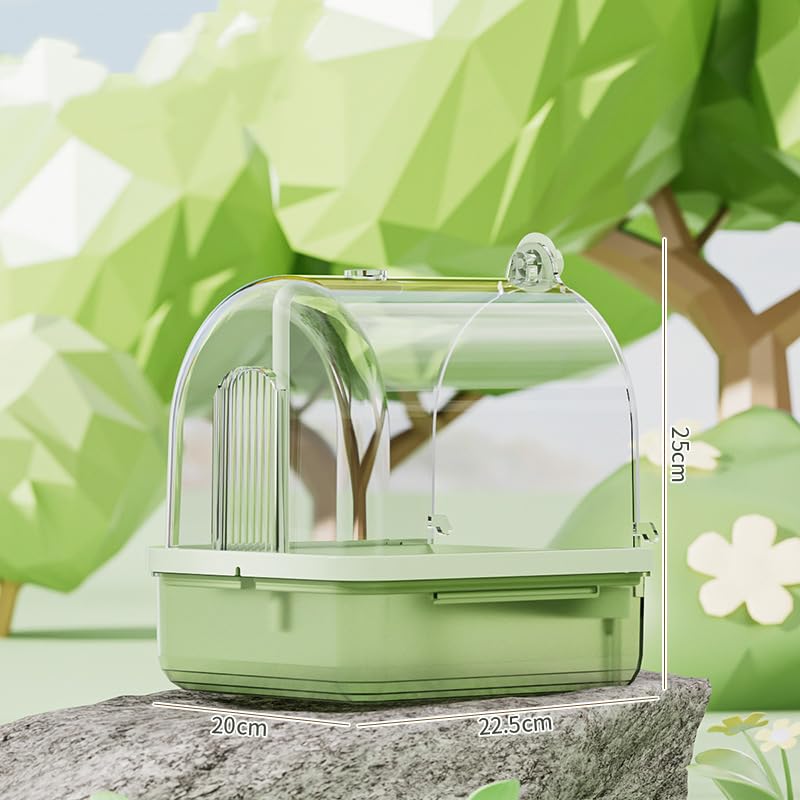 Image of Hanging Bird Bath Box with Anti-Slip Base, Shower Bathing Pool for Parrots, Cockatiels, Lovebirds, Detachable Design