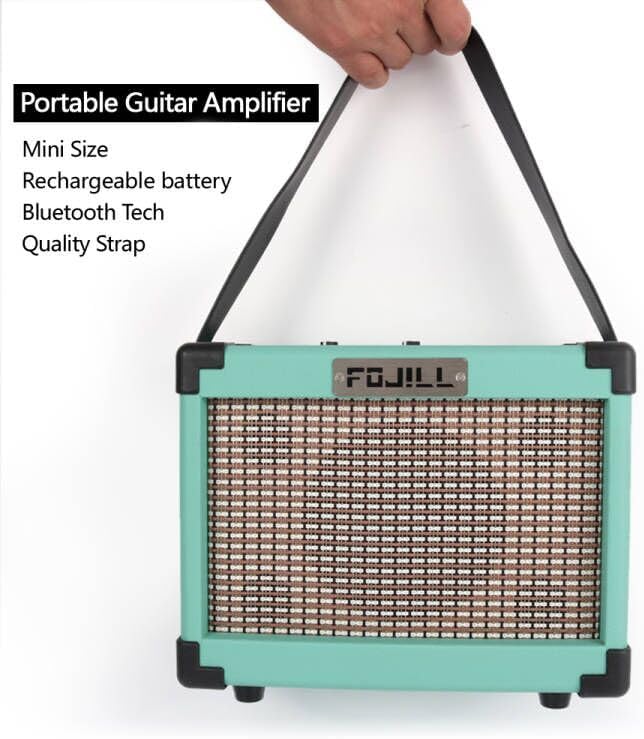 Miniatura 4 de FOJILL Guitarra de Bajo Eléctrico de Cuatro Cuerdas de Tamaño Completo 10W, Kit de Batería, Amplificador Bluetooth para Principiantes, Set Combo con