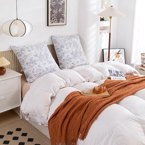 Image of ECOCOTT 2 Pack Pillowcase Euro Size with Vintage Floral Pillow Cases Set, 100% Cotton Queen Pillow Covers Envelope Closure (Euro, 26 inchx26 inch)