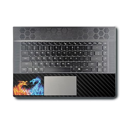 Image of MightySkins Carbon Fiber Skin Compatible with Alienware X16 R1 (2023) Full Wrap Kit - Dueling Dragons | Protective, Durable Textured Carbon Fiber Finish | Easy to Apply | Made in The USA