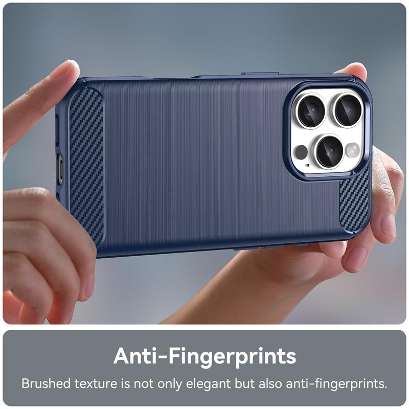 Image of Hybrid Carbon Fiber Back Case for iPhone 16 Pro Max (Blue)