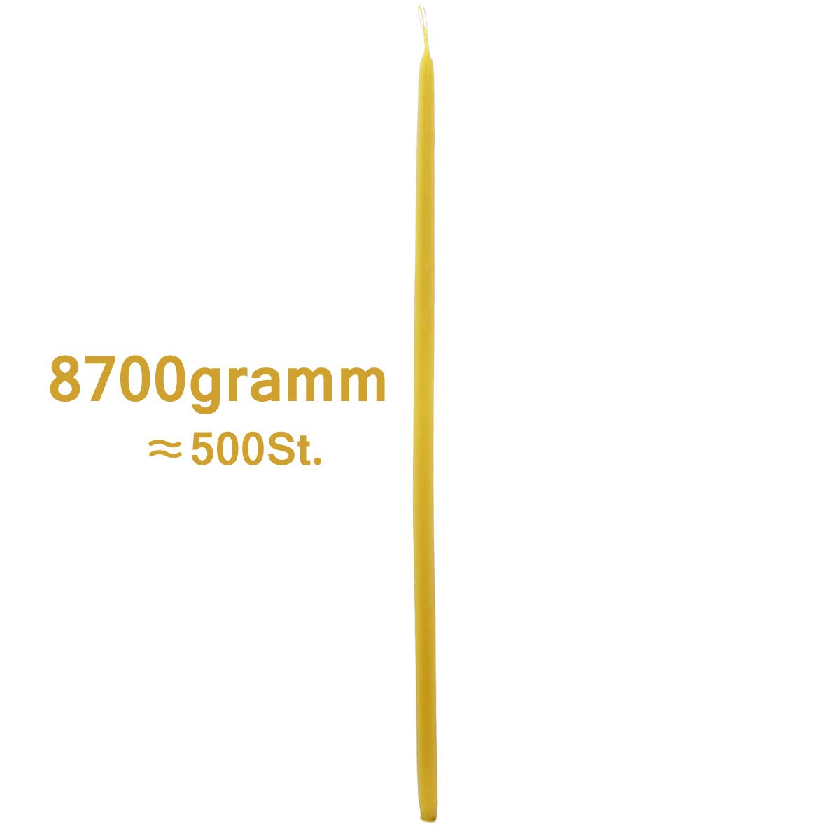 Lot De Bougies 100% Cire D'abeille - 20 Pièces Environ, Longueur 19 Cm, Diamètre 6 Mm, Qualité église, Fabriqué En Grèce