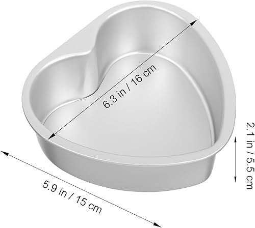 Miniatura 2 de BESTonZON 3 piezas 6 para con forma antiadherente de boda en forma de corazón profundo en pulgadas parte inferior de palito para hacer sartenes de
