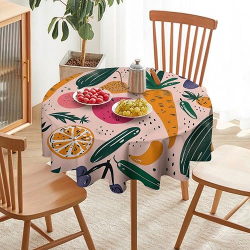 Nappe ronde imperméable 152cm lavable pour table de salle à manger - 6