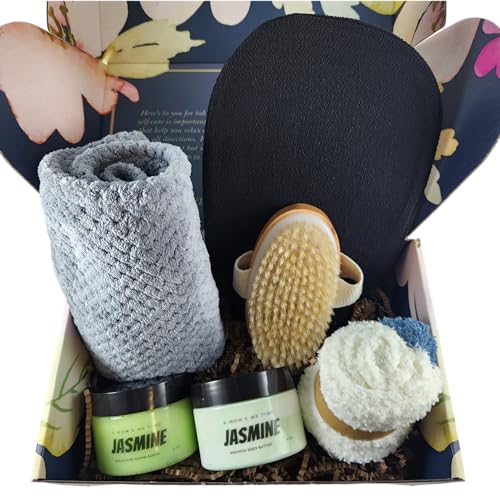 Zenfy Boutique Serenity 6 pc Luxury Spa and Relaxation Gift Box for Women - Handcrafted Self-Care Kit for Ultimate Pampering (Jasmine)