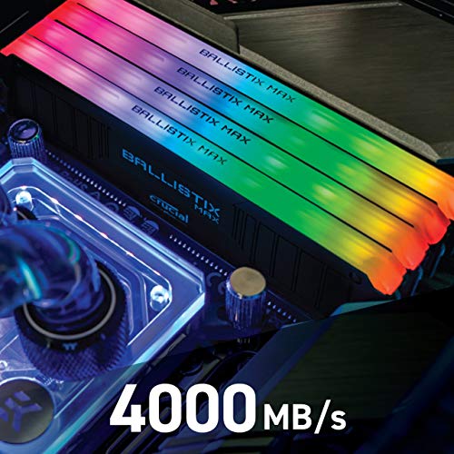 Image of Ballistix Crucial MAX RGB 4000 Mhz DDR4 DRAM Desktop Gaming Memory Kit 16GB (8Gbx2) CL18 BLM2K8G40C18U4BL (Black)