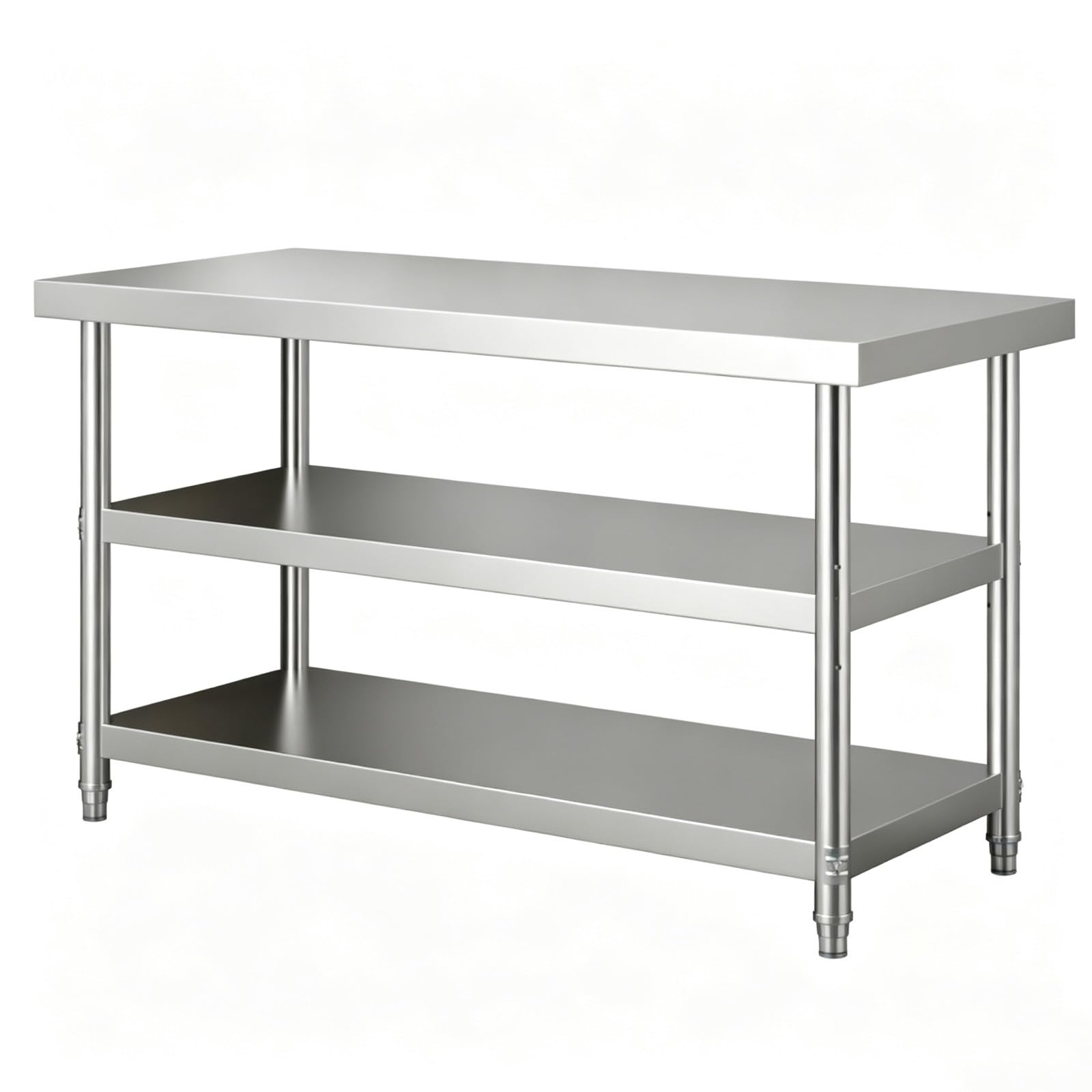 Tavolo Acciaio Inox, Piano di Lavoro Regolabile, Robusto