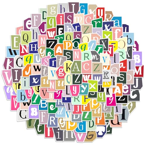 362 Pcs Waterproof Vinyl Letter Stickers for Scrapbooking A-Z Letters Alphabet Stickers for Scrapbook Junk Journal Classroom Decor Water Bottle Laptop