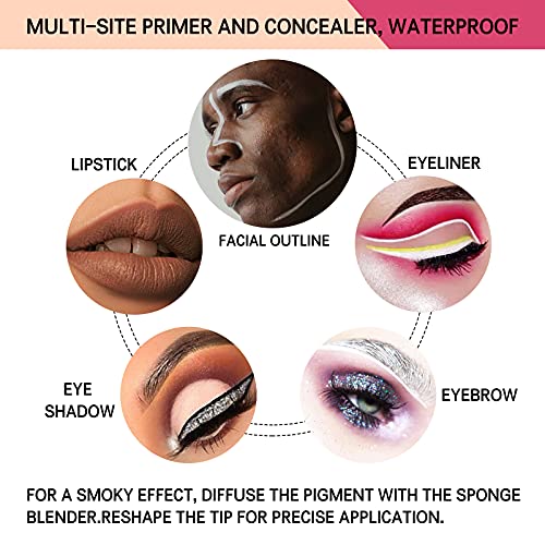 LOKFAR 2 Pack Matte Eyeshadow Primer for Oily Lids White Eyeshadow No Crease Eye Primer Makeup Eyeshadow Base Waterproof & Smudge-proof & Long Lasting Cream Liquid Eye-shadow for All Shadows (Set A) - Thumbnail 7