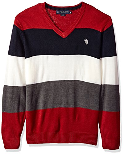 U.S. Polo Assn. Men's Vee Neck Stripe Acrylic