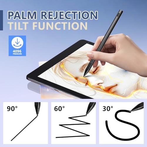 Image of Rechargeable MPP 2.0 Tilt Pen for HP 2-in-1 Touchscreen Laptops,Genuine Digital Stylus Pen for HP Envy X360 /Pavilion X360 /Spectre X360 with 4096 Pressure Sensitivity and Palm Rejection,Black | Digital Stylus Pen for HP Envy X360 /Pavilion X360 /Spectre X360 with 4096 Pressure Sensitivity and Palm Rejection,Black