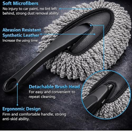 Image of 10 PCS Car Cleaning Kit Combo with Portable Car Vacuum Cleaner | Car Memory Foam Pillow with Car Dustbin, Detailing Brush & Microfiber Cloth, SUVs Cleaning Kit