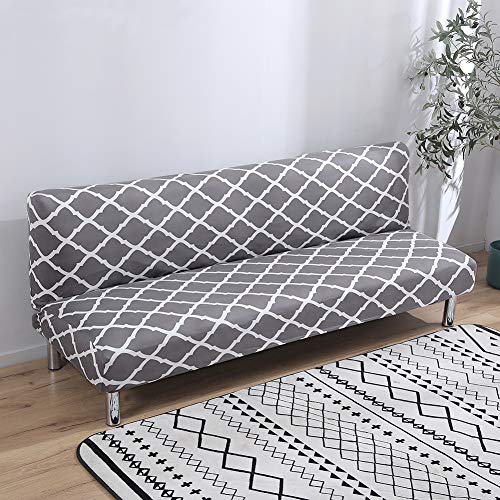 TOPCHANCES Futon Sofa Cover,Stretch Spandex Folding Sofa Bed Cover without Armrests,Armless Futon Sliopcover,Max Size 80