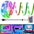 HOUHUI LED Strip Lights 6.56Ft,RGB LED Lights Strip for 40-60in TV LED Backlight,RGB Color Strip Light Waterproof IP65 with Remote, USB Bias LED Lights Kit for Bedroom PC Monitor Mirror Cabinet Desk