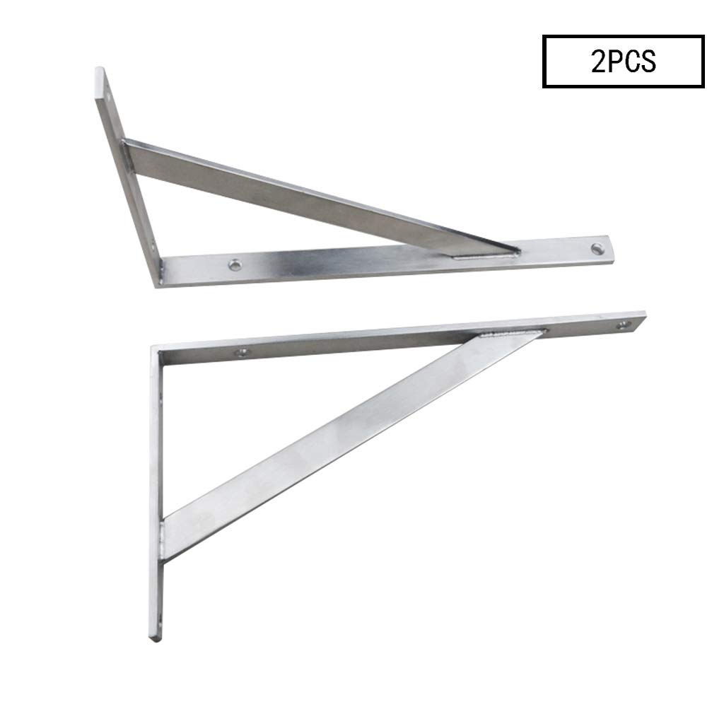 Photo 1 of **SEE NOTES**
KKYY 2 Pcs Shelf Bracket, Max Load: 440lb Heavy Duty Stainless Steel Solid Shelf Support Corner Brace Joint Right Angle Bracket 35x18cm
