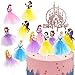 MEZHEN Princesa Decoracion Tarta Sirena Pastel Toppers Niña Cupcake Toppers Princess Happy Birthday Cake Toppers 7 Piezas