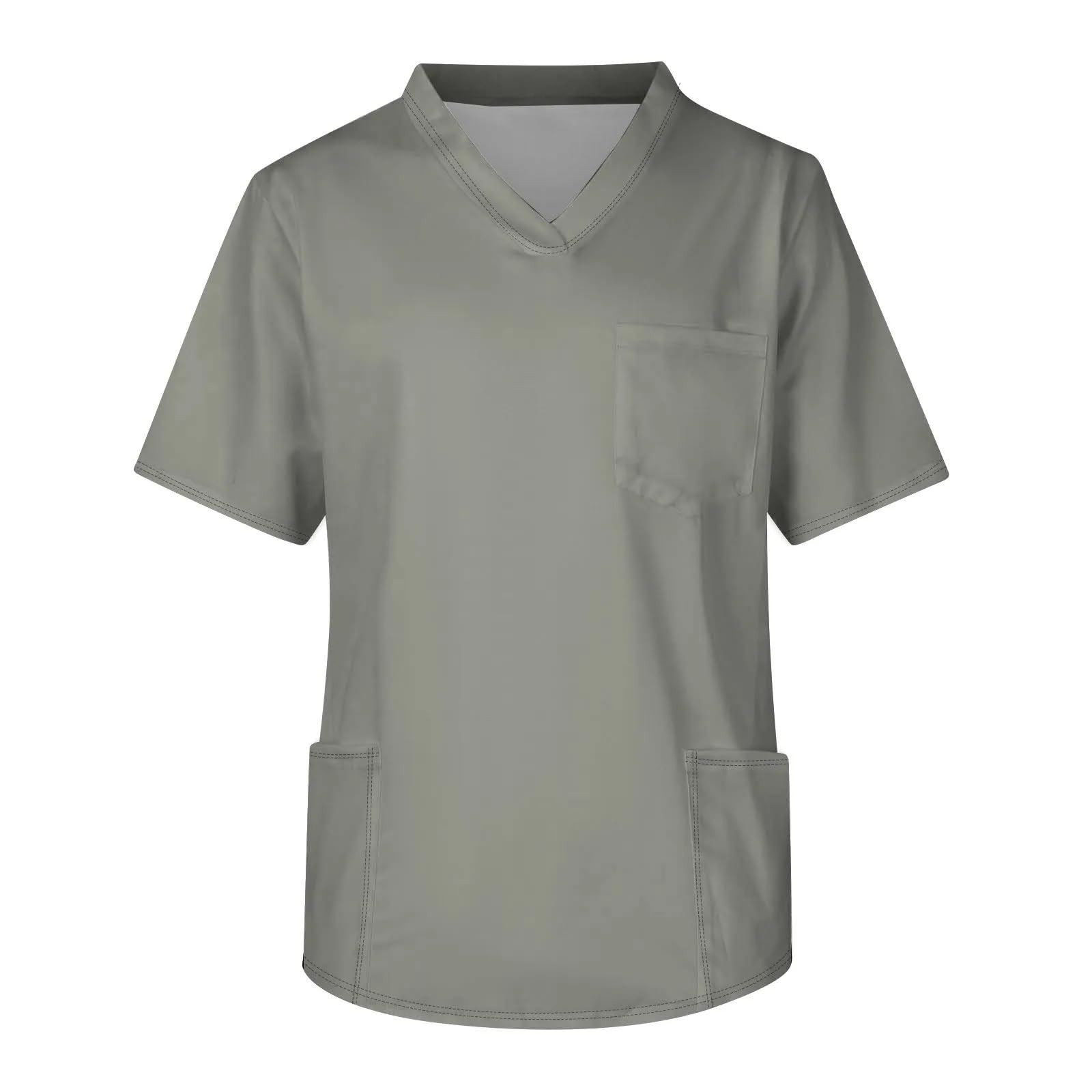 Uniforme d'infirmière d'été for Hommes, Couleur Unie, Manches Courtes, col en V, for infirmières, Blouses de Travail avec Poches